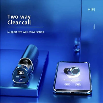 N21 Wireless Earphones Stereo Bass Earbuds LED Digital Display Headphones with Microphone TWS Headsets Lights for Smartphone