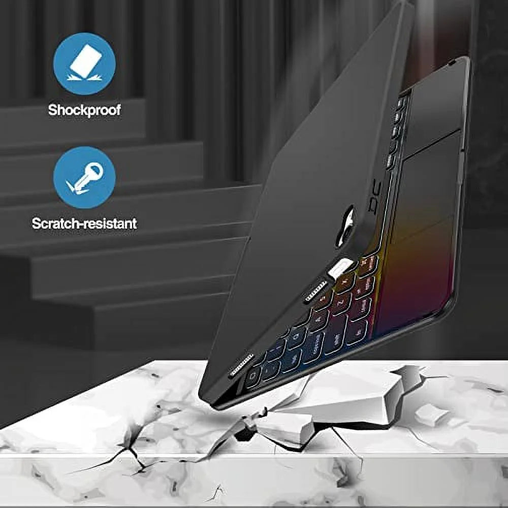 for Ipad 10Th Generation Keyboard Case with Multi-Touch Trackpad, 360 Degree Rotation 7 Color Backlit Touchpad Keyboard Case for 10Th Gen 10.9 Inch Ipad 2022 –Black