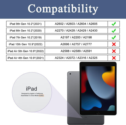 Case for Ipad 9Th Generation 2021/8Th Gen 2020/7Th Gen 2019 with Pencil Holder - Premium Shockproof Case with Soft TPU Back Cover & Auto Sleep/Wake for Ipad 10.2 Inch, Book Black