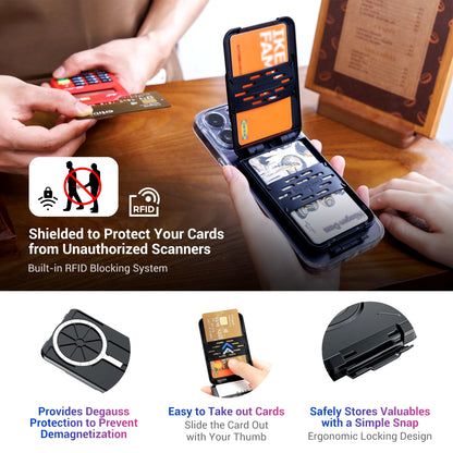 Magnetic Wallet &Card Holder with RFID Blocking Function for Iphone 17 16 15 14 Pro/ Pro Max/13 Pro Max/13 12 Pro Magsafe Wallet