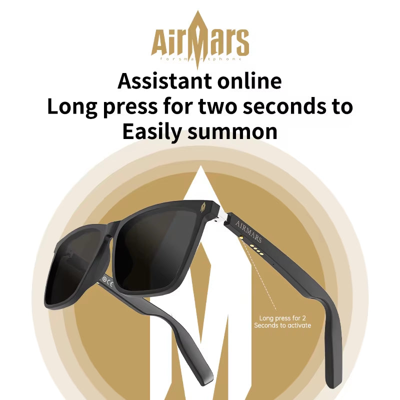 Smart Glasses Wireless Bluetooth Earphones Sunglasses Outdoor Sports Earphones Hands-Free Call Music Glasses